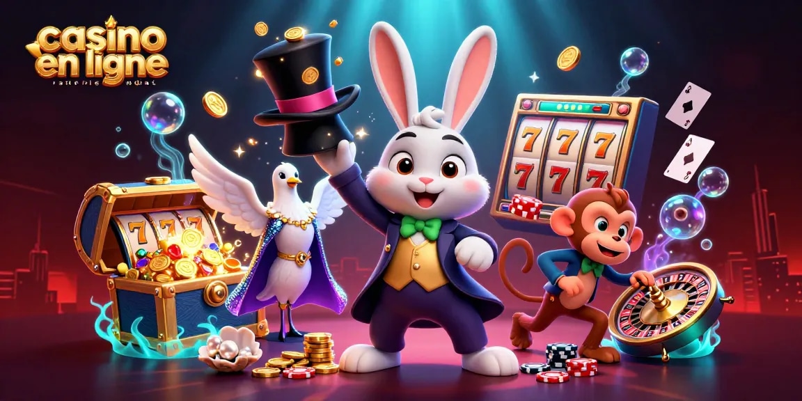 Jouez avec des gains rapides sur le casino en ligne retrait immédiat, avec des personnages animés entourés de jeux de casino captivants.