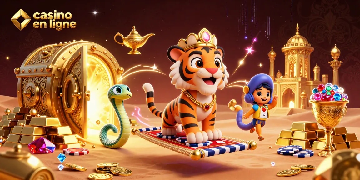 Profitez des jeux de casino en ligne avec un sultan sur un tapis volant et des trésors éblouissants.