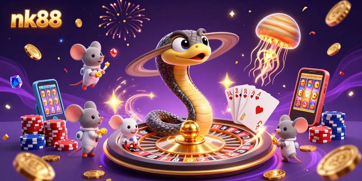 Join the excitement of nk88 as tiny astronaut mice place bets on a cosmic roulette wheel!