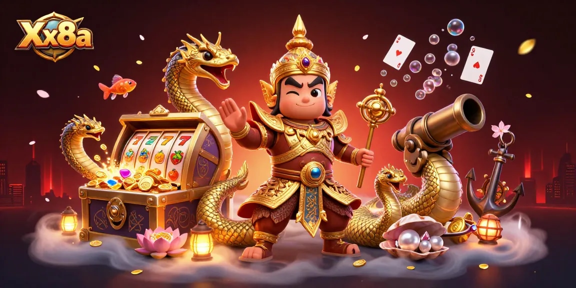 Engage in thrilling slots and casino games with Xx8a featuring dazzling characters and dynamic elements.