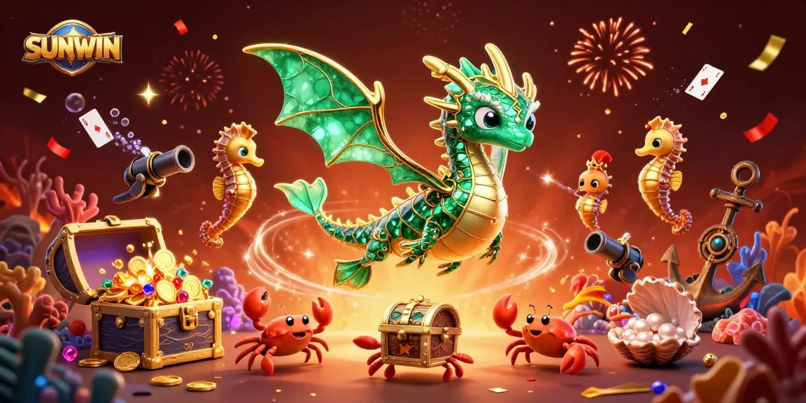 SUNWIN brings vibrant casino excitement to life with a lavish underwater treasure scene.