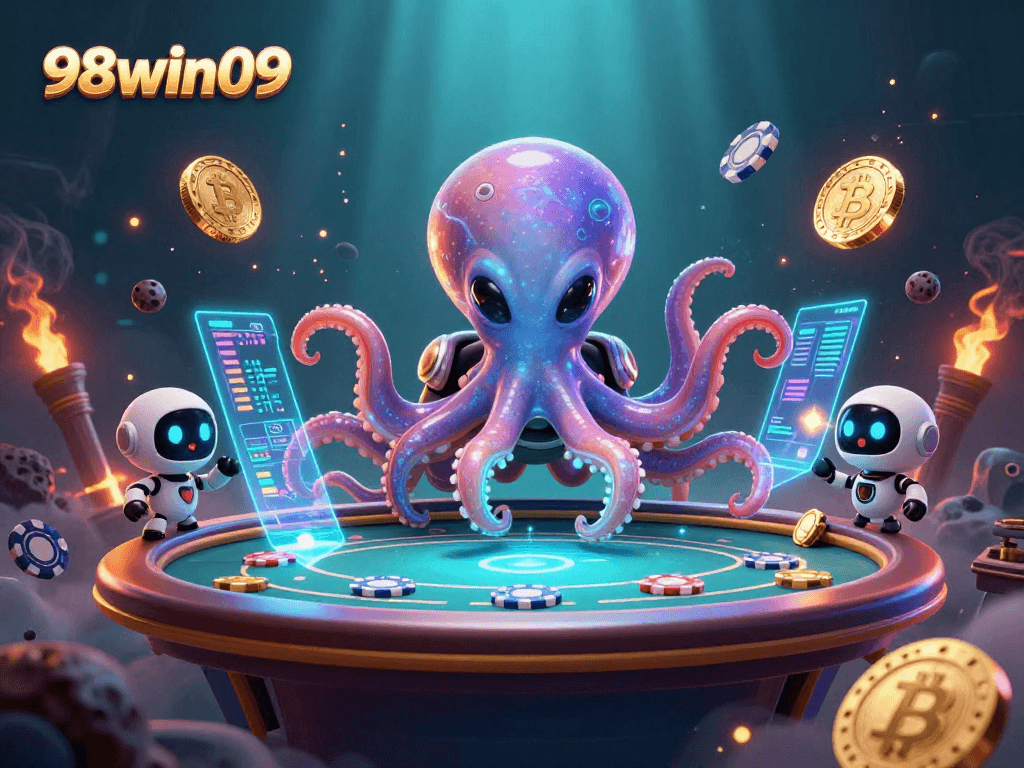 Engage in exciting gameplay at 98win09 with alien octopus and poker adventure in the cosmos!