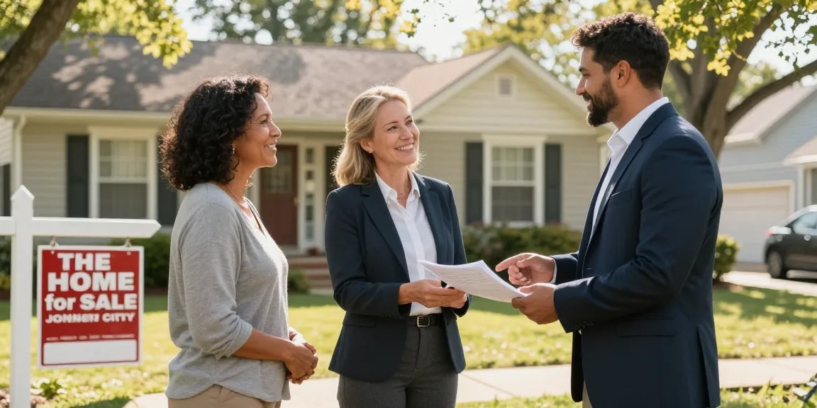 We buy houses Johnson City TN by trusted local service providers, professional real estate agent discussing cash offer.