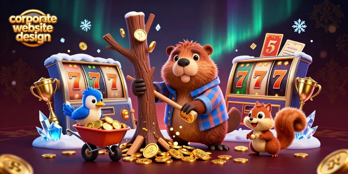 Engaging corporate website design showcasing a vibrant casino theme with playful characters and dynamic elements.