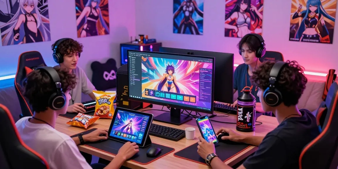 Engaging gameplay experience showcasing popular hentai games with diverse characters in a cozy gaming room.