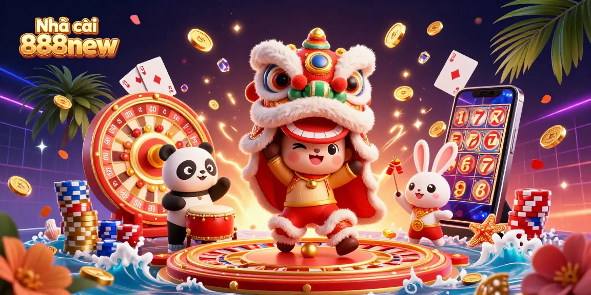 Experience the excitement of Nhà cái 888new with vibrant slot reels and colorful elements for online thrills.