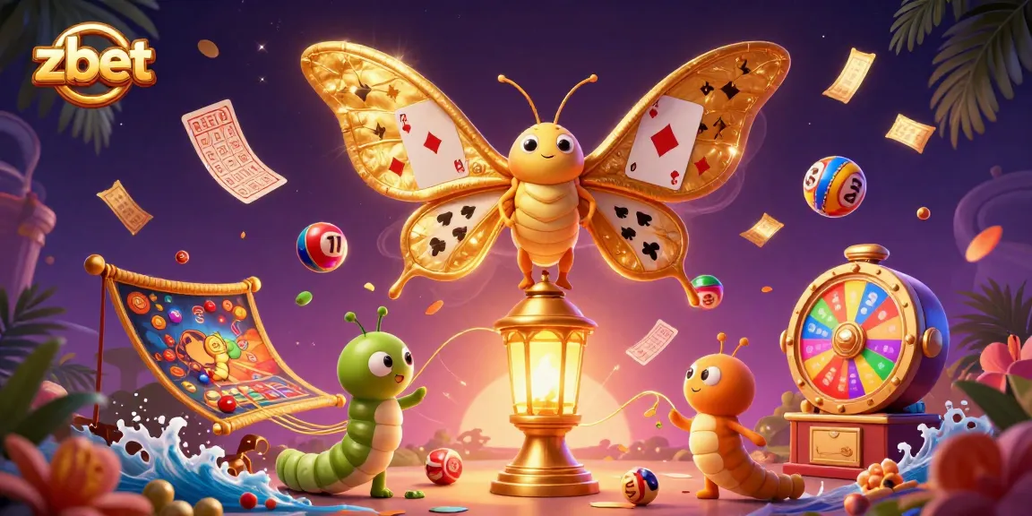 Experience vibrant gaming fun with zbet's playful lottery and casino illustration