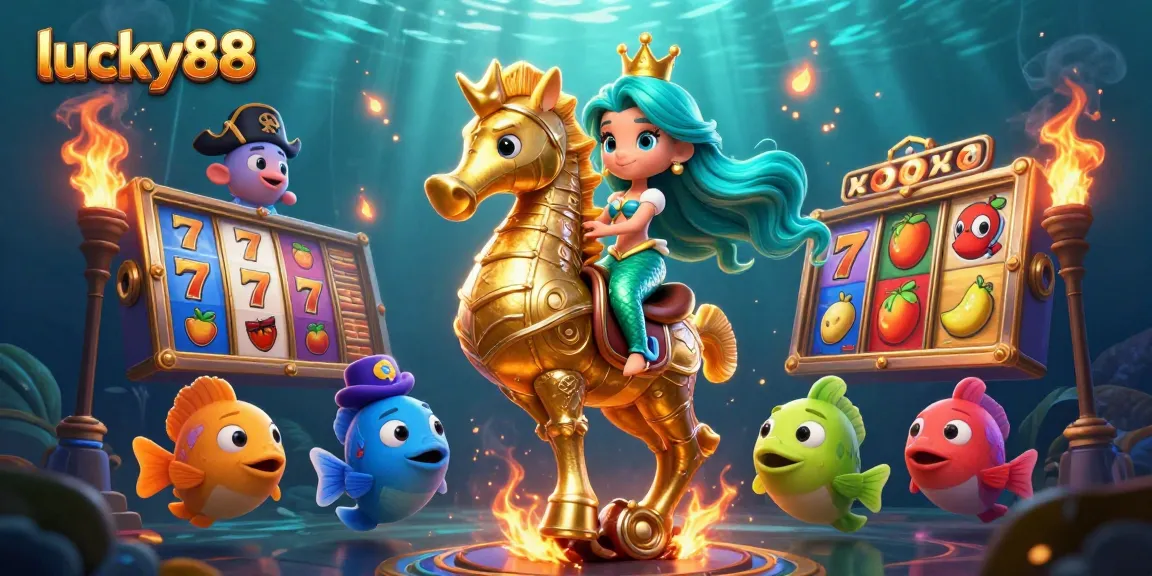Experience thrilling lucky88 gaming with our vibrant underwater casino illustration.