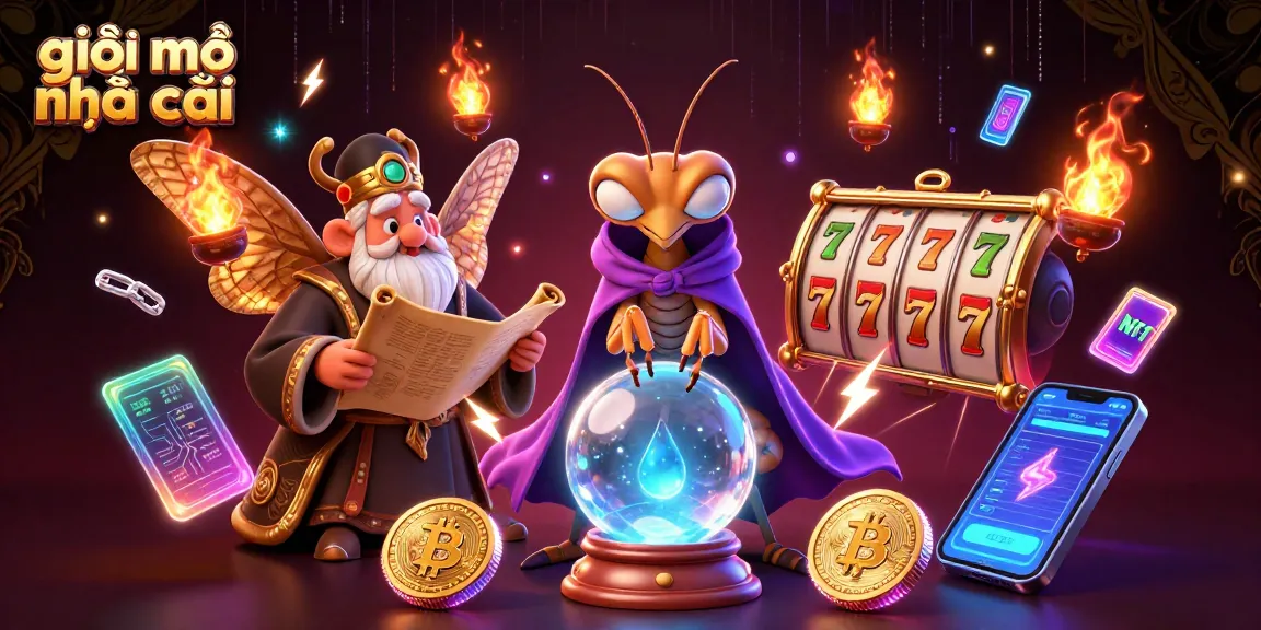 Engage with giải mã nhà cái through an illustration showcasing fortune-telling and thrilling slot experiences.