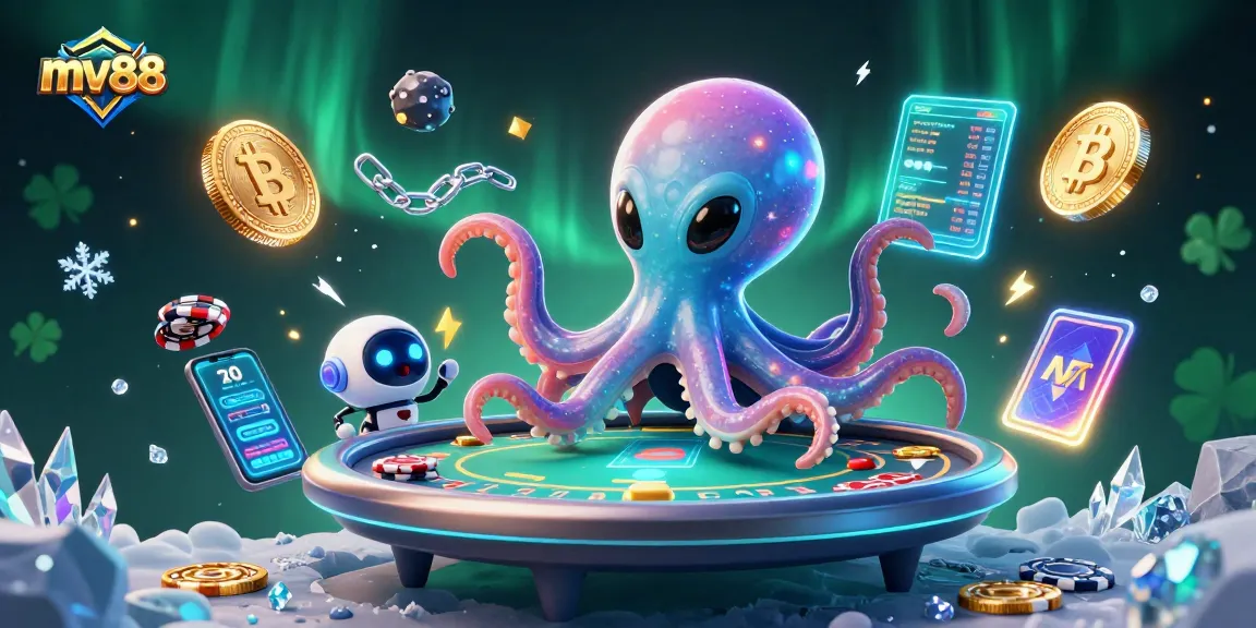 Experience thrilling gameplay at mv88 with our vibrant alien poker scene featuring exciting crypto elements.