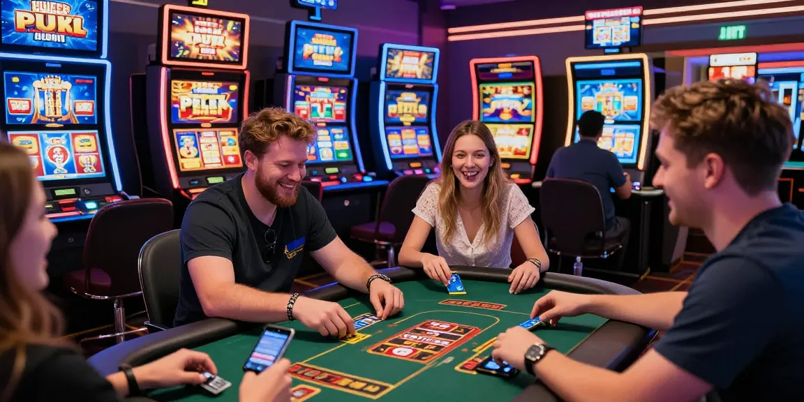 Players enjoying games at vibrant uk credit card casinos with colorful displays and payment options.