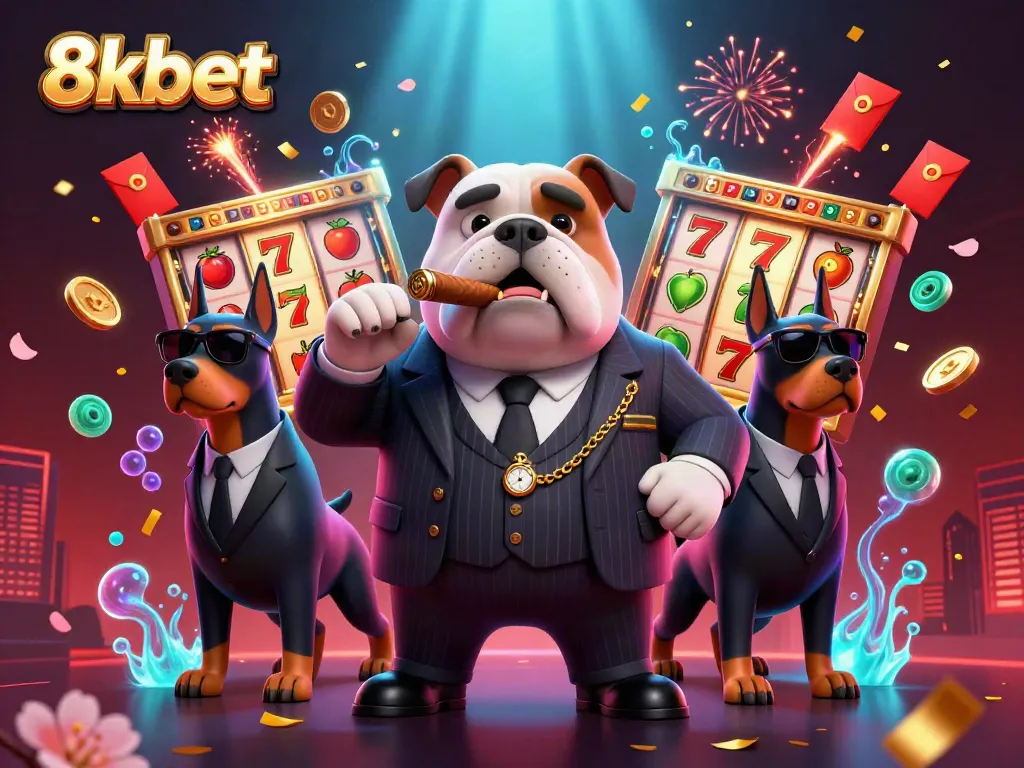 Experience exhilarating wins at 8xbet with slot reels and sparkling jackpots illustrated in a vibrant casino scene.