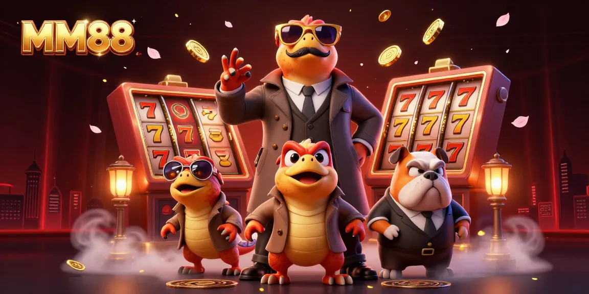 Experience the thrill at MM88 with animated raptors in a VIP casino lounge scene.
