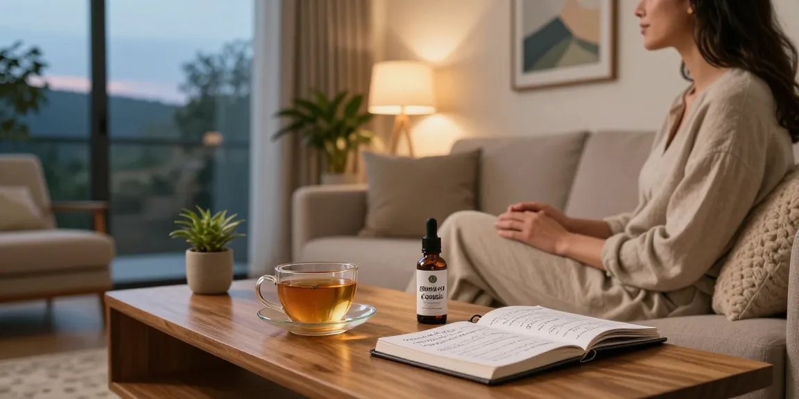 Ministry of Cannabis CBD oil tincture in a serene living space, promoting natural wellness and relaxation.