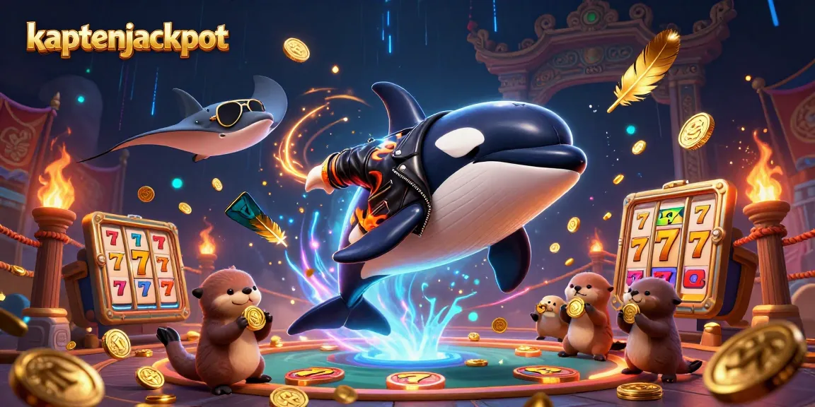 Experience the thrilling kaptenjackpot scene with orcas and otters in a vibrant casino adventure.