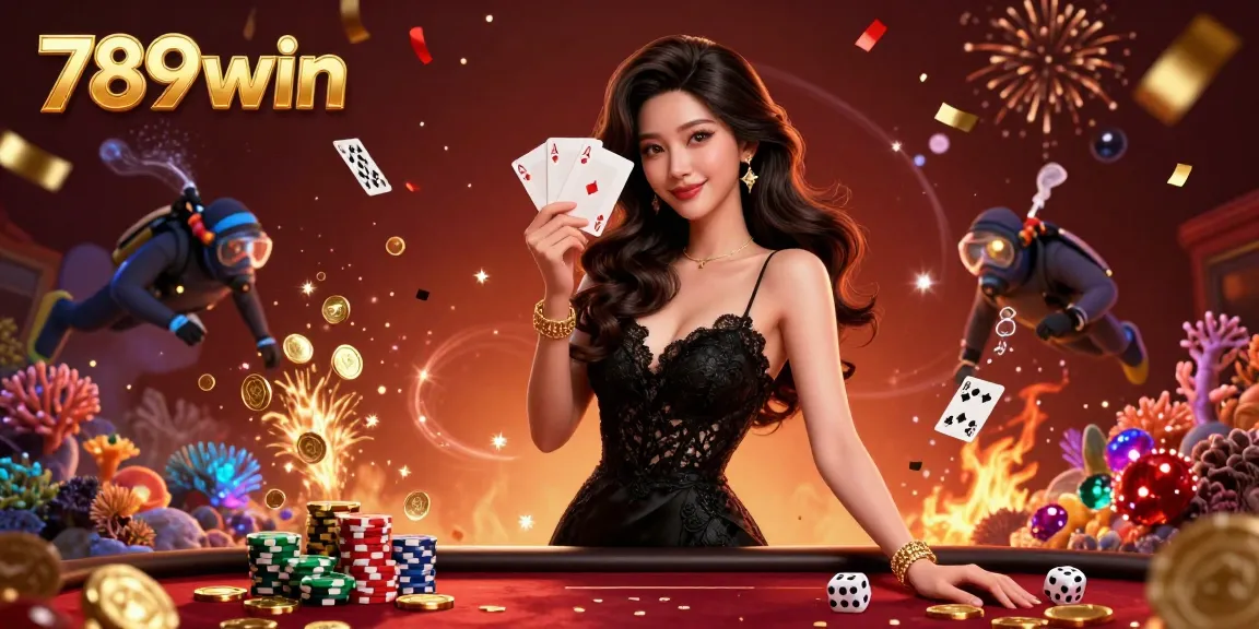 Experience the thrill of 789win casino with an elegant player holding winning cards.