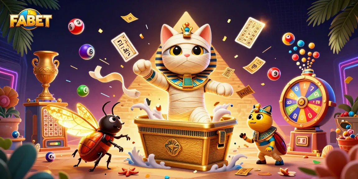 Engage with FABET's thrilling Egyptian-themed casino adventures through vibrant 3D illustration.