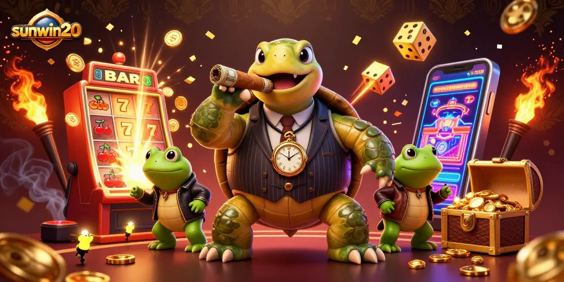 Experience winning moments with sunwin20 as a snapping turtle and frog duo bring casino excitement alive.