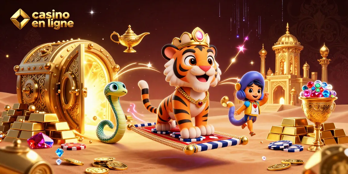 Profitez des jeux de casino en ligne avec un sultan sur un tapis volant et des trésors éblouissants.