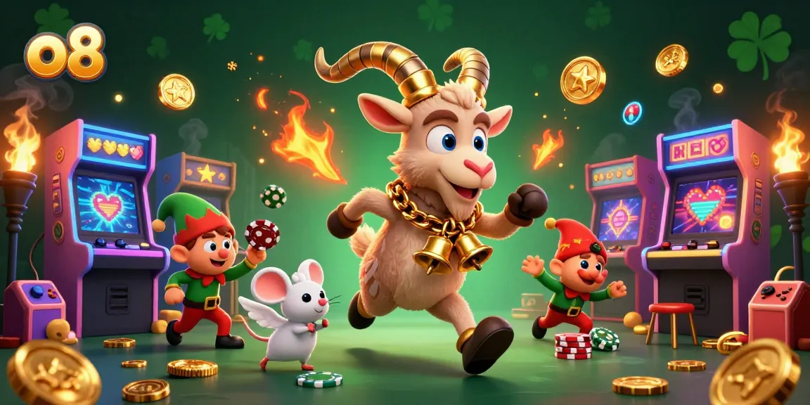 Experience thrilling gameplay at o8 casino with a festive 3D goat leading the holiday madness.