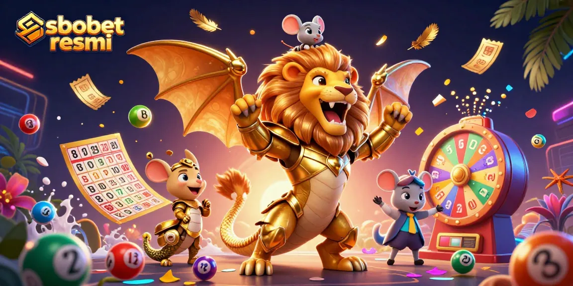 Experience thrilling sbobet resmi bets with dynamic casino elements in this vibrant illustration.