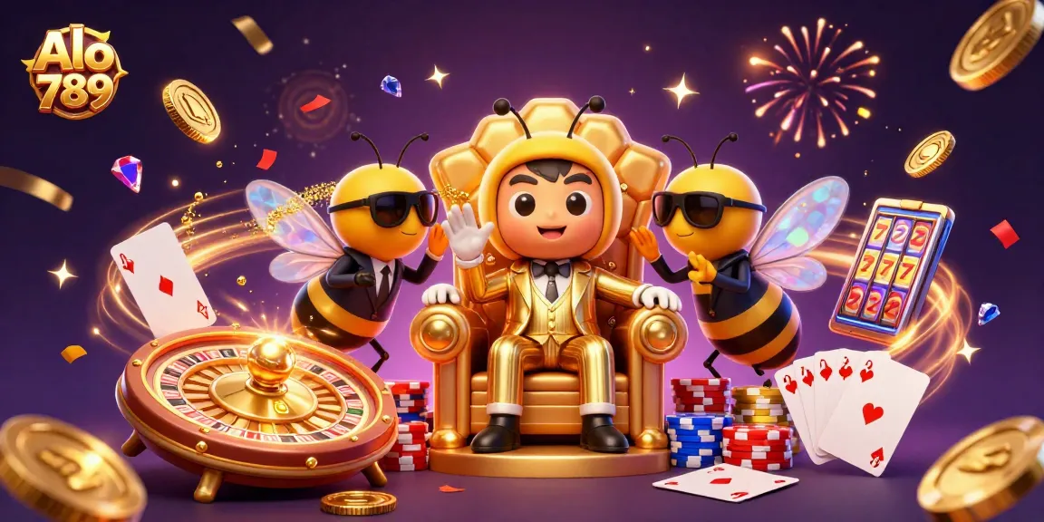 Alo 789 captures an exciting scene of a cartoon mob boss overseeing gambling action with vibrant casino elements.
