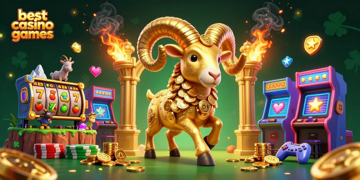 Engage with the best casino games featuring a golden ram charging through a vibrant slot scene.