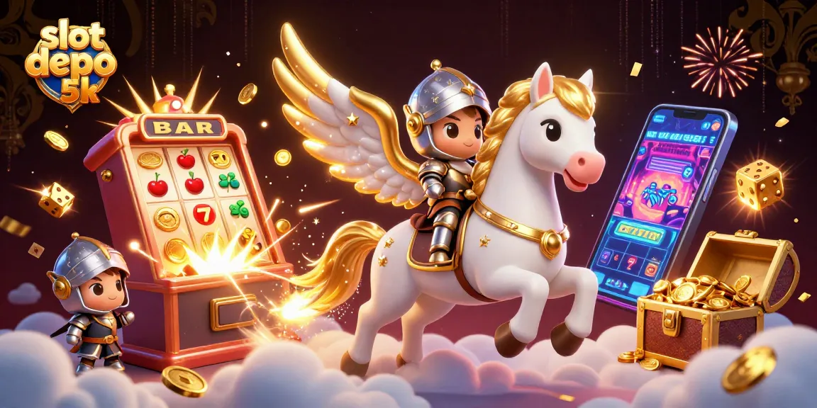 Spin to win at slot depo 5k with a magical theme featuring a celestial horse and jackpot excitement.