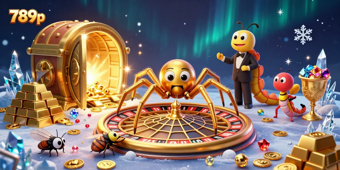 Place bets at 789p with a dynamic 3D casino scene featuring a roulette wheel and treasures.