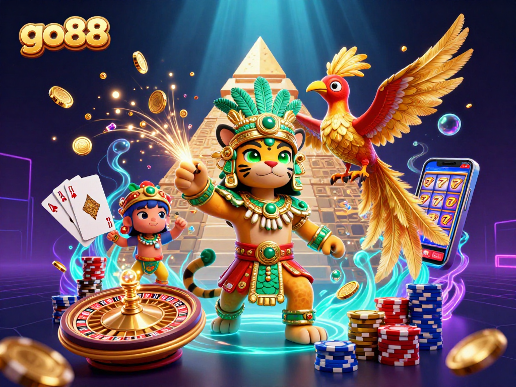 Experience fun and excitement at go88 with a vibrant casino scene featuring dynamic gaming elements.