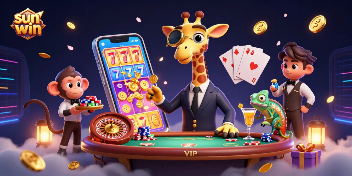 Experience thrilling games at sun-win with high-roller giraffe and vibrant casino elements.