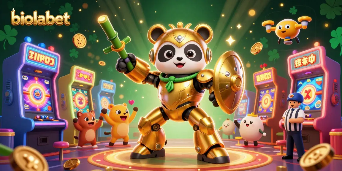 Slot online biolabet dengan panda emas bertarung, memikat penonton hewan, meraih kemenangan besar.