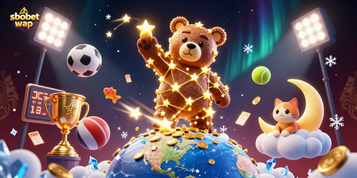 Bet on sbobet wap with our 3D illustration showcasing winning sports themes and dynamic betting action.
