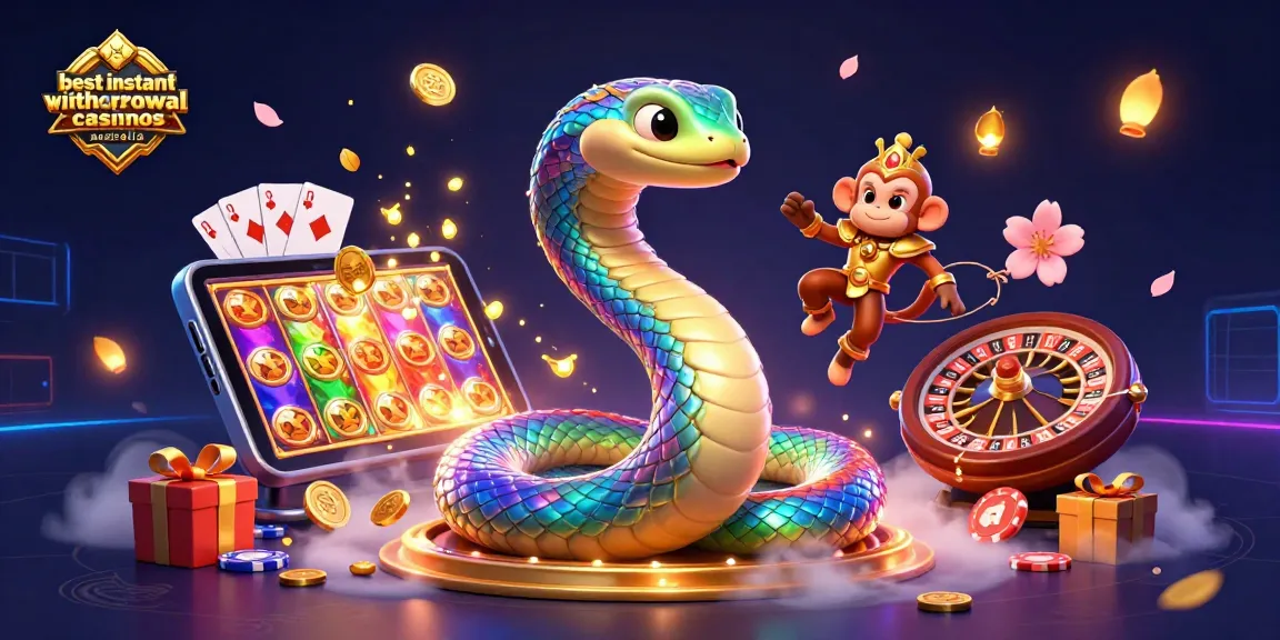 Explore the best instant withdrawal casinos Australia featuring a vibrant 3D scene of gaming elements.