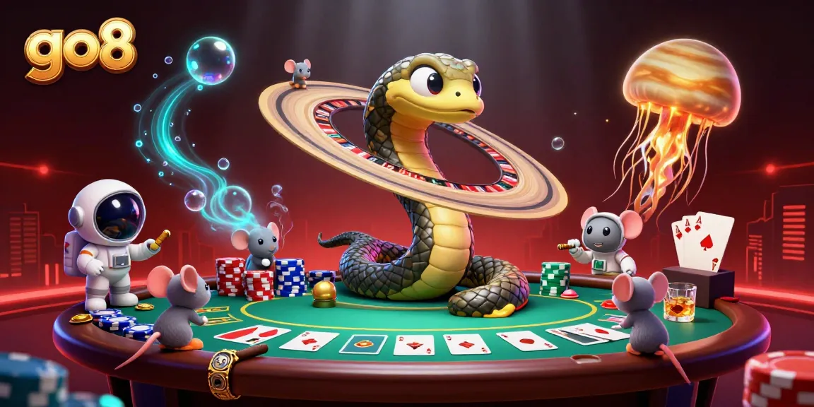 Experience the thrill of go8 with exciting bets around a Saturn roulette wheel and cosmic dealer jellyfish.