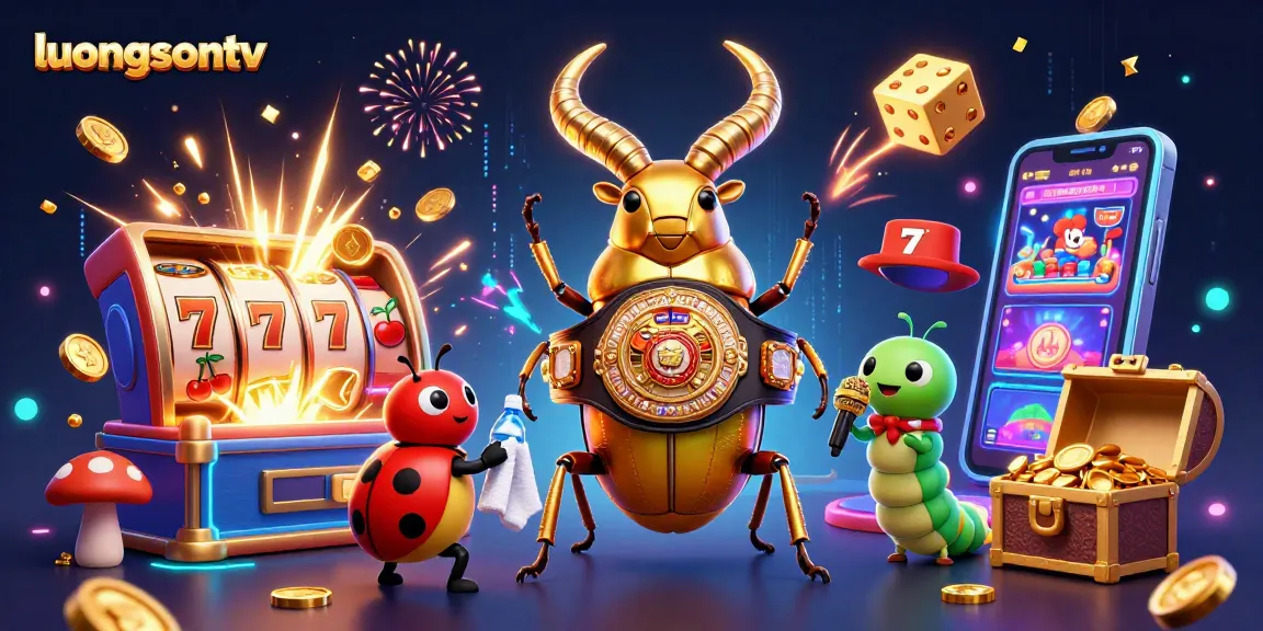 Experience live football streaming with luongsontv featuring vibrant 3D characters and engaging casino elements.