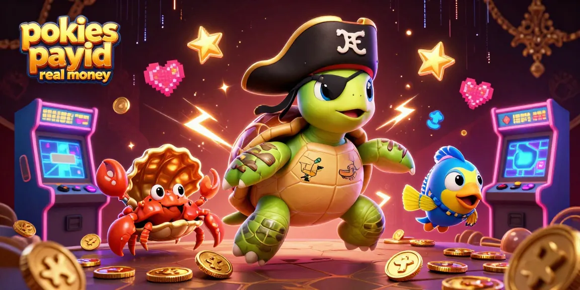 Experience pokies payid real money with vibrant 3D casino-themed characters around dynamic game elements.