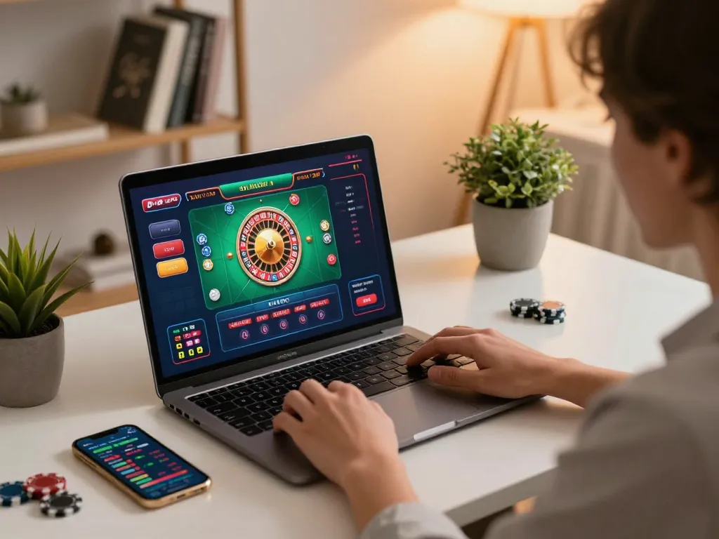 Engaging in online roulette at MM 88, highlighting strategic betting and vibrant gaming atmosphere.