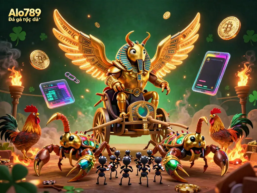 Alo789 Đá gà trực tiếp showcasing vibrant cockfighting arena elements, enhancing online gaming experience.