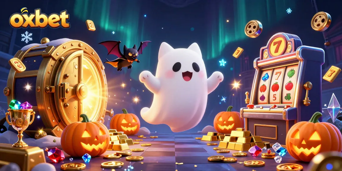 Play exciting games at oxbet's haunted casino with our friendly ghost cat and vampire bat.