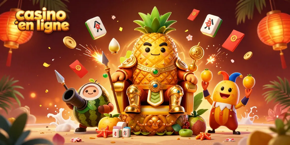Jouez à des jeux passionnants de casino en ligne avec un roi ananas et des éléments festifs uniques.