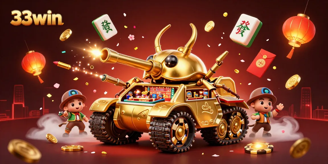 Play thrilling games at 33win's casino with vibrant design, confetti, and slots.