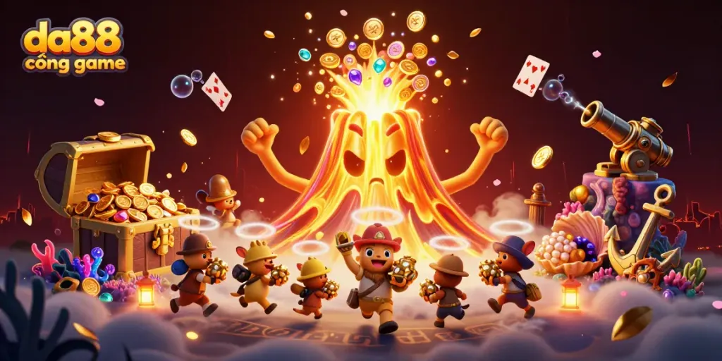 Experience thrilling excitement with da88 cổng game as the golden volcano erupts coins and treasures.