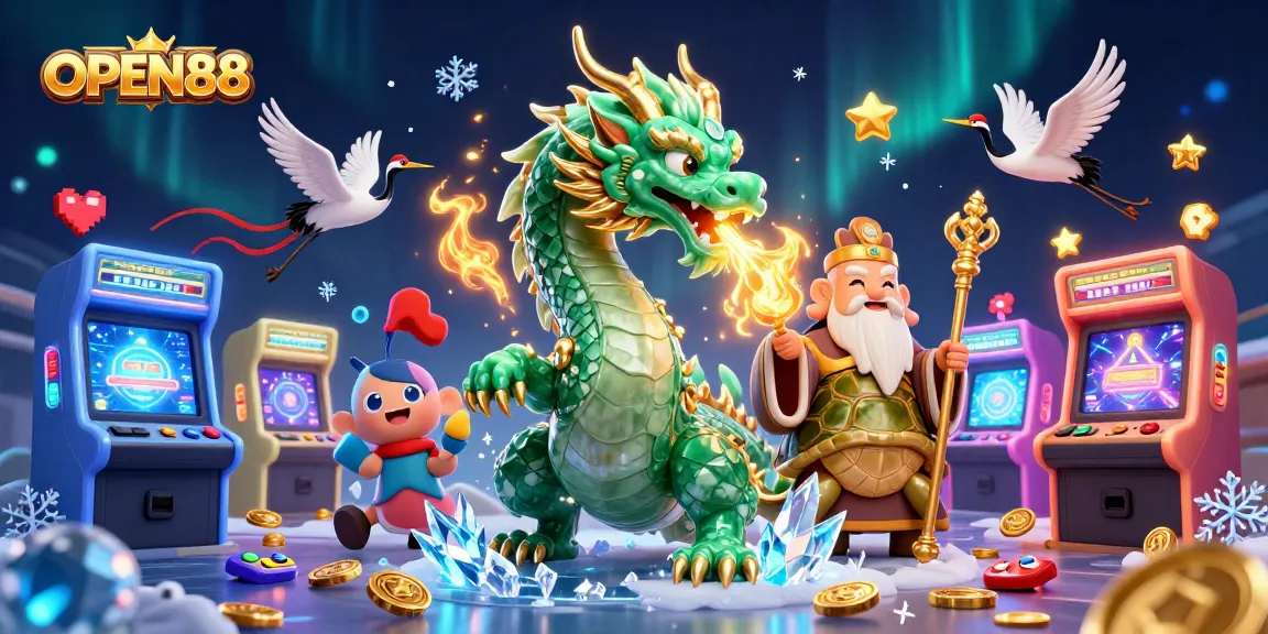 Experience thrilling gameplay at OPEN88 with mythical creatures and vibrant arcade elements.