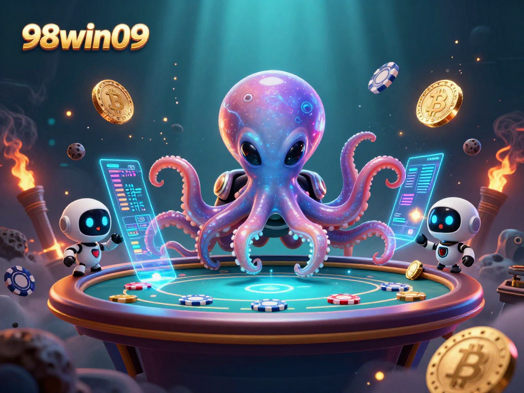 Engage in exciting gameplay at 98win09 with alien octopus and poker adventure in the cosmos!