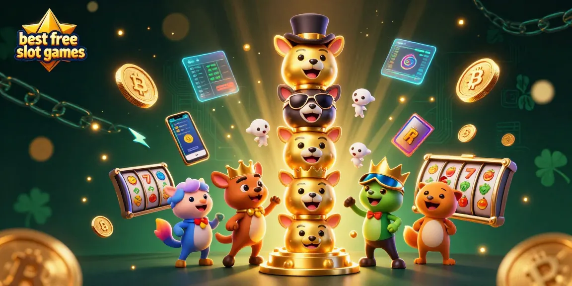 Play the best free slot games with an energetic scene featuring a golden totem pole and dynamic casino elements.