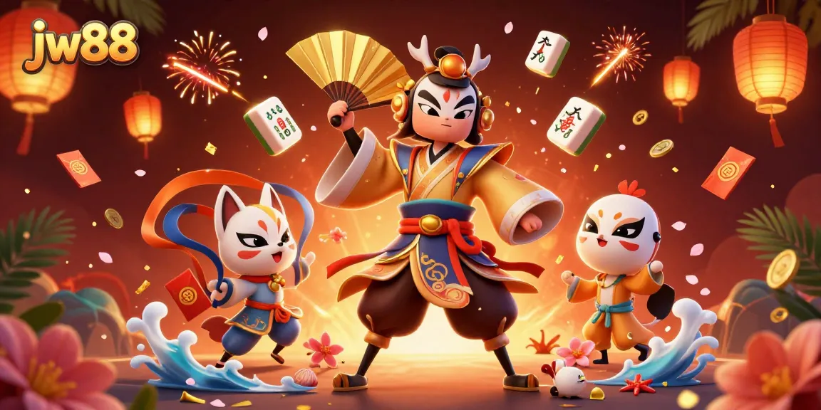 Experience the vibrant world of jw88 with kabuki warriors and festive elements in a dynamic casino setting.
