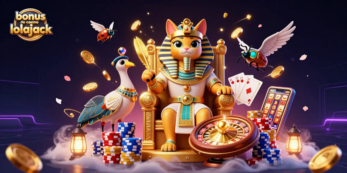 Experience the thrill of bonus de casino lolajack with a lively scene featuring playful characters and casino elements.