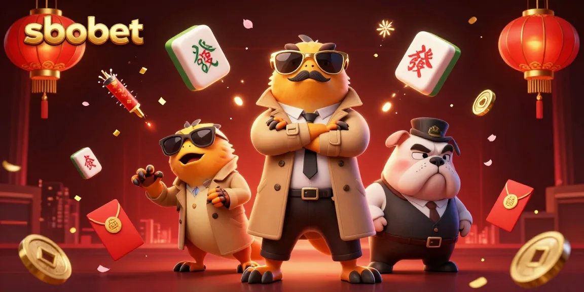 SboBet raptors attempting casino entry with vibrant game elements and golden highlights.
