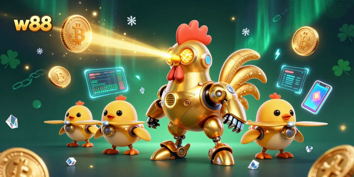 Cá cược tại w88 với robot gà vàng 3D đẹp mắt và các linh kiện tiền ảo đa dạng